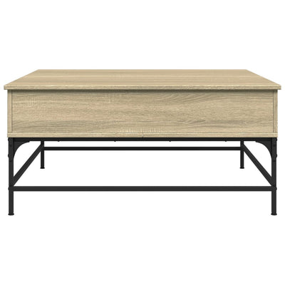 Sohvapöytä Sonoma-tammi 95x95x45 cm tekninen puu ja metalli
