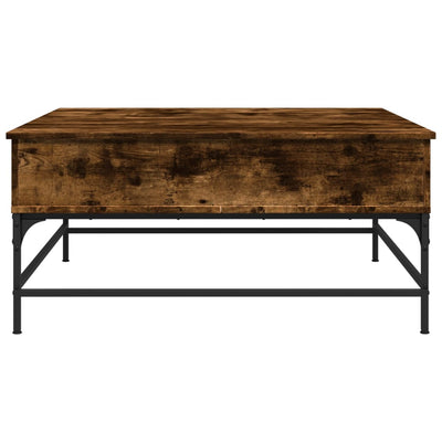 Sohvapöytä savutammi 95x95x45 cm tekninen puu ja metalli