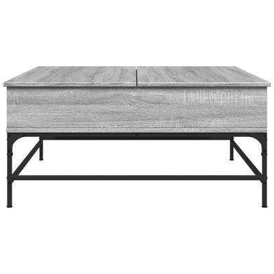 Sohvapöytä harmaa Sonoma 95x95x45 cm tekninen puu ja metalli