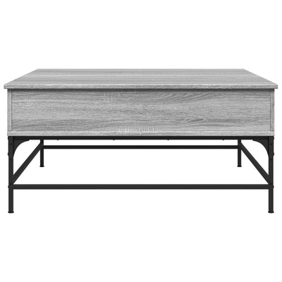 Sohvapöytä harmaa Sonoma 95x95x45 cm tekninen puu ja metalli