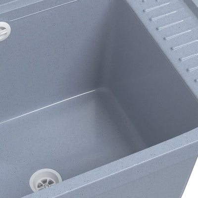 Harmaa pesuallas seinälle Tudorei 50x35x24cm (hartsi)