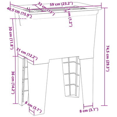 Valkoinen pyykinpesuallas Nastasiea 59x41x75cm (hartsi)