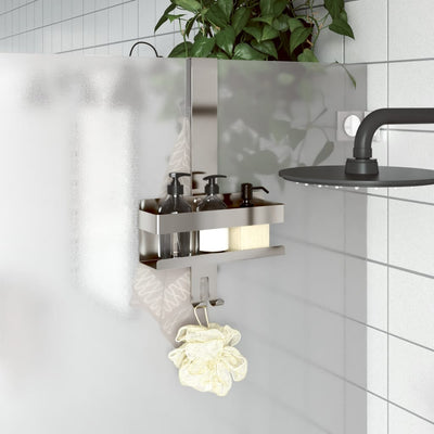 Harjattu ripustettava suihkuhylly Clautita 304 (ruostumaton teräs)