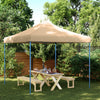 Beige taitettava pop-up juhlateltta Aurlian 292x292x315cm