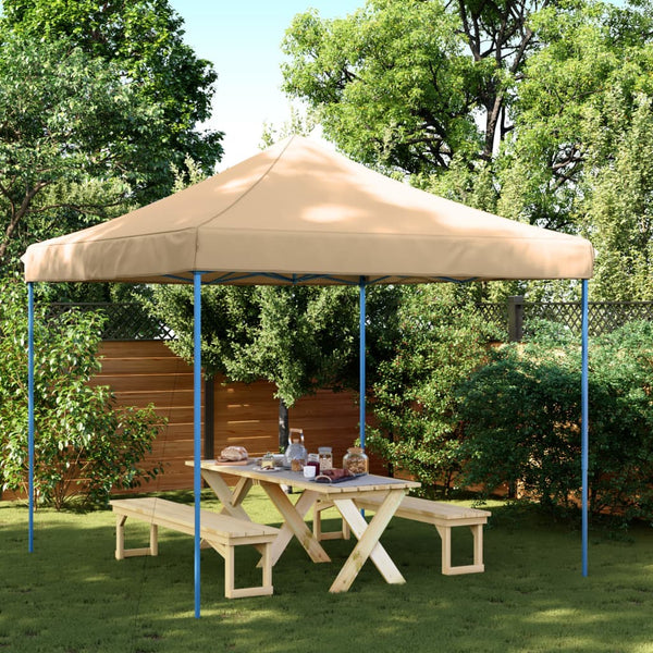 Beige taitettava pop-up juhlateltta Aurlian 292x292x315cm