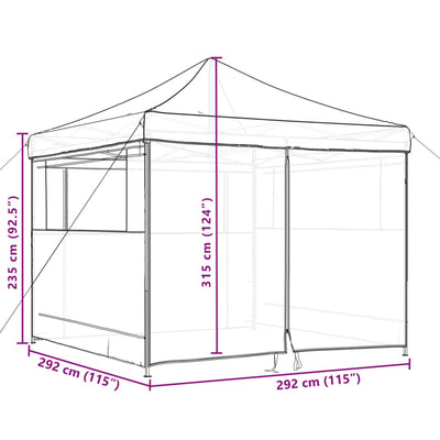 Taitettava pop-up juhlateltta 4 sivuseinällä taupe