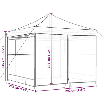 Taitettava pop-up juhlateltta 4 sivuseinällä viininpunainen