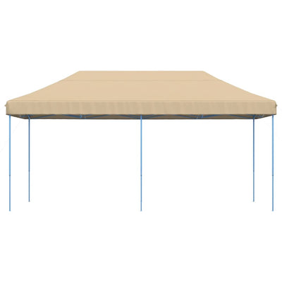 Taitettava pop-up juhlateltta beige 580x292x315 cm