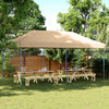 Taitettava pop-up juhlateltta beige 580x292x315 cm