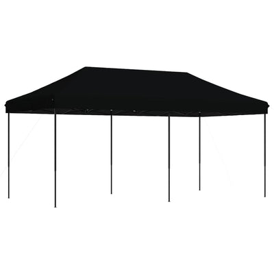 Taitettava pop-up juhlateltta musta 580x292x315 cm