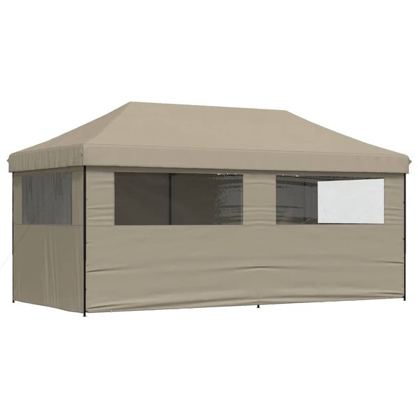Taupe taitettava pop-up juhlateltta Reece (4 sivuseinällä)