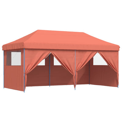 Taitettava pop-up juhlateltta 4 sivuseinällä terrakotta