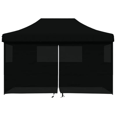Taitettava pop-up juhlateltta 4 sivuseinällä musta