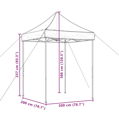 Taitettava pop-up juhlateltta beige 200x200x306 cm