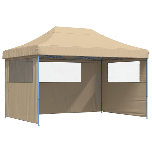 Beige taitettava pop-up juhlateltta Marguerita (3 sivuseinällä)