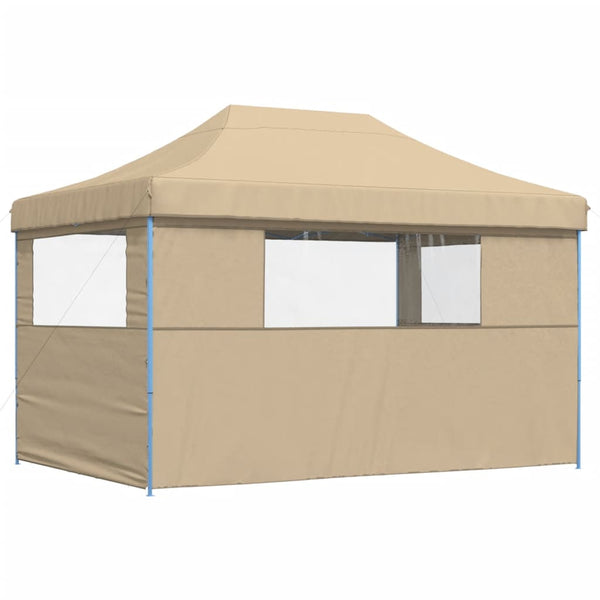 Beige taitettava pop-up juhlateltta Marguerita (3 sivuseinällä)