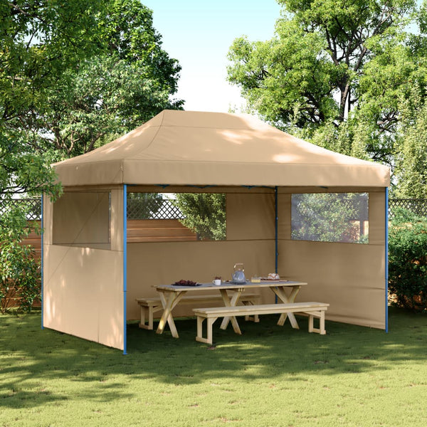 Beige taitettava pop-up juhlateltta Marguerita (3 sivuseinällä)