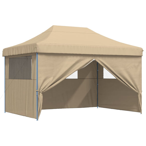 Beige taitettava pop-up juhlateltta Marguerita (4 sivuseinällä)