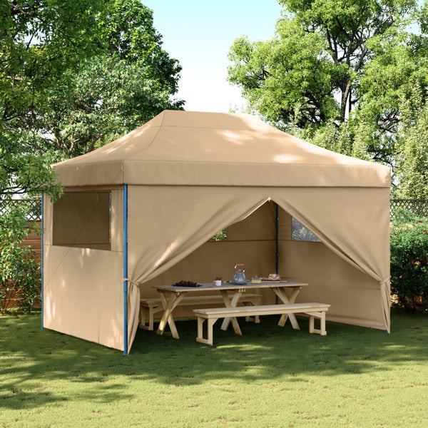 Beige taitettava pop-up juhlateltta Marguerita (4 sivuseinällä)