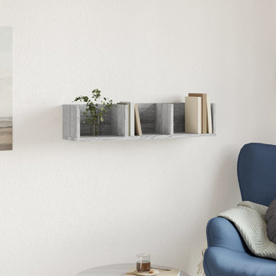 TV-seinäkaappi harmaa Sonoma 75x18x16,5 cm tekninen puu