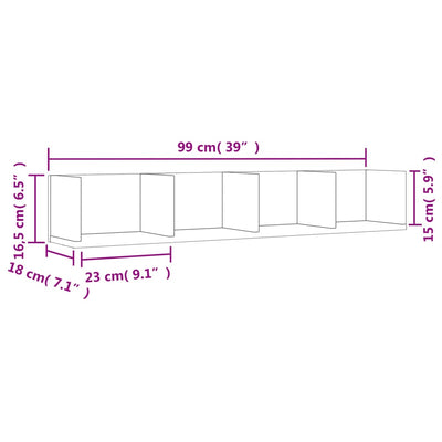 Seinäkaapit 2 kpl betoninharmaa 99x18x16,5 cm tekninen puu