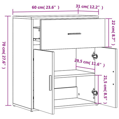Senkki betoninharmaa 60x31x70 cm tekninen puu
