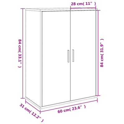 Senkki betoninharmaa 60x31x84 cm tekninen puu