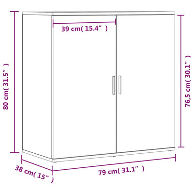Senkki musta 79x38x80 cm tekninen puu