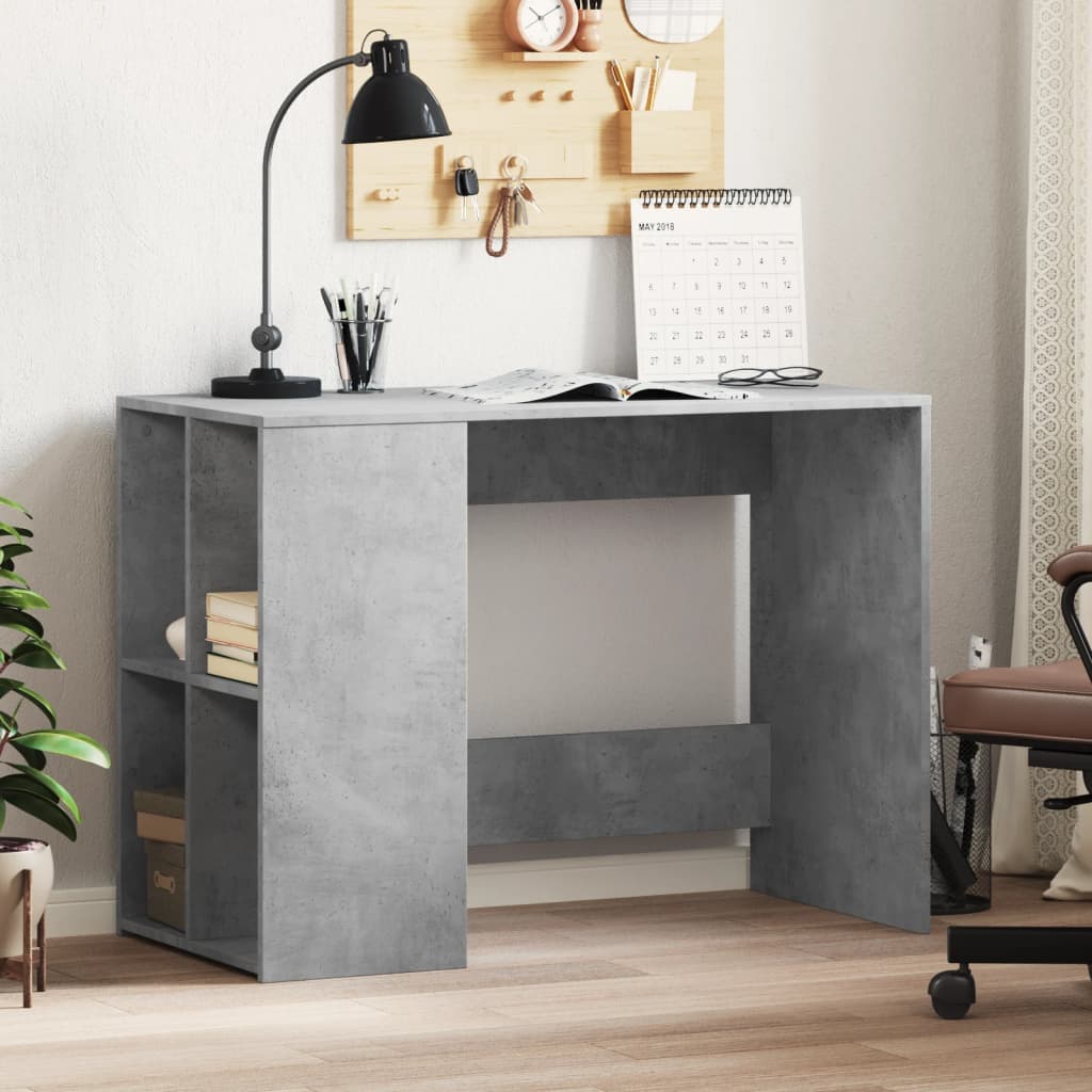 Betoninharmaa työpöytä Ivanisi 102x50x75cm (puinen)