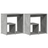 Sivupöydät 2 kpl betoninharmaa 50x30x50 cm tekninen puu