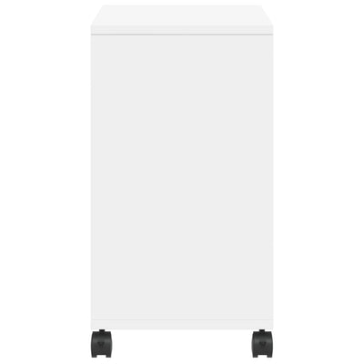 Valkoinen sivupöytä pyörillä Ghiulten 50x30x55cm (puinen)