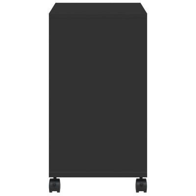 Sivupöytä pyörillä musta 50x30x55 cm tekninen puu