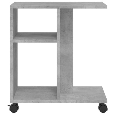 Sivukaappi pyörillä betoninharmaa 50x30x55 cm tekninen puu
