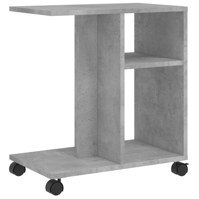 Sivukaappi pyörillä betoninharmaa 50x30x55 cm tekninen puu