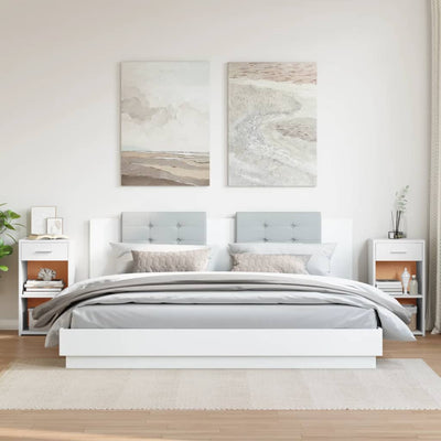 Valkoinen yöpöydät Laurentiea 35x34x65cm (2 kpl puinen)