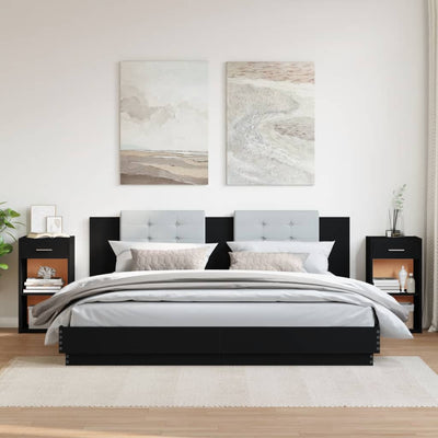 Musta yöpöydät Laurentiea 35x34x65cm (2 kpl puinen)