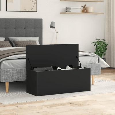 Säilytyslaatikko musta 90x35x35 cm tekninen puu
