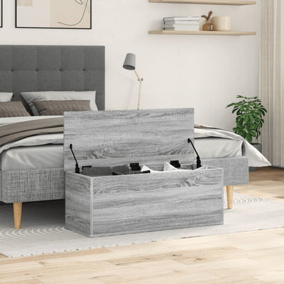 Säilytyslaatikko harmaa Sonoma 90x35x35 cm tekninen puu