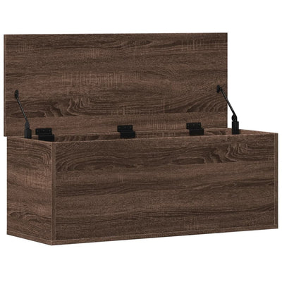 Säilytyslaatikko ruskea tammi 90x35x35 cm tekninen puu