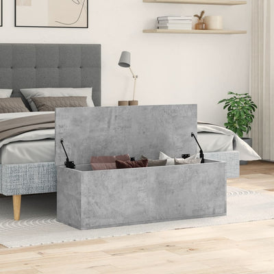 Säilytyslaatikko betoninharmaa 102x35x35 cm tekninen puu