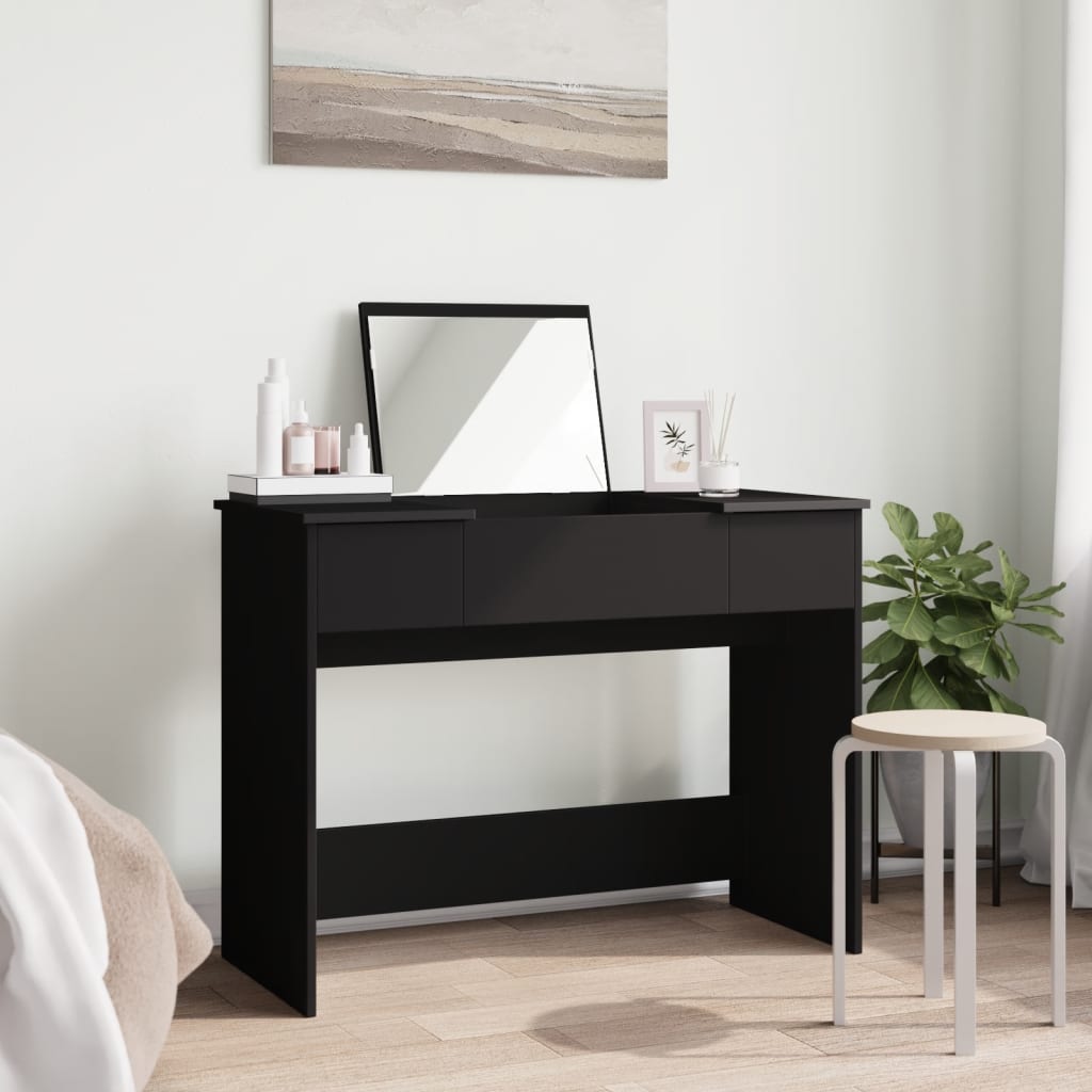 Musta peilipöytä Abigaiela 100x45x76cm