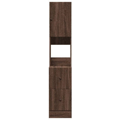 Keittiön kaappi ruskea tammi 35x50x180 cm tekninen puu