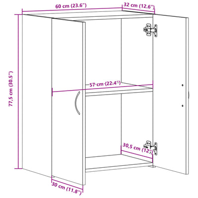Arkistokaappi ruskea tammi 60x32x77,5 cm tekninen puu