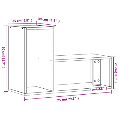 Valkoinen tv-tasot Blagu 75x30x50cm (2 kpl lastulevy)