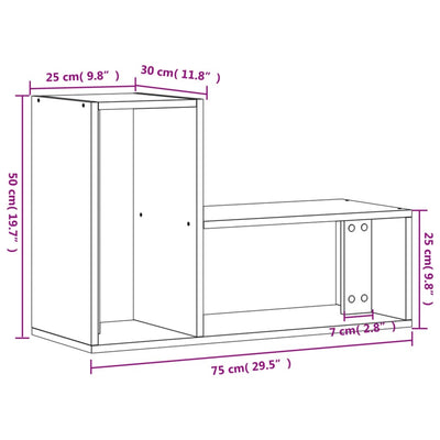 Harmaa tv-tasot Blagu 75x30x50cm (2 kpl sonoma puinen)