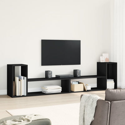 TV-tasot 2 kpl musta 100x30x50 cm tekninen puu
