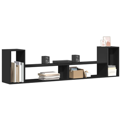 TV-tasot 2 kpl musta 100x30x50 cm tekninen puu