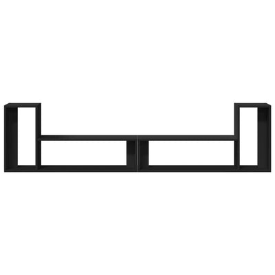 TV-tasot 2 kpl musta 100x30x50 cm tekninen puu