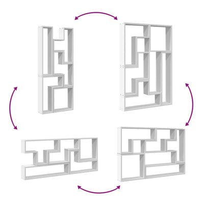 Valkoinen seinähylly Verga 96x12x64cm (puinen)