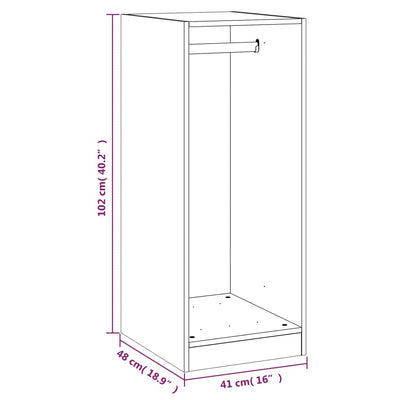 Vaatekaappi betoninharmaa 48x41x102 cm lastulevy